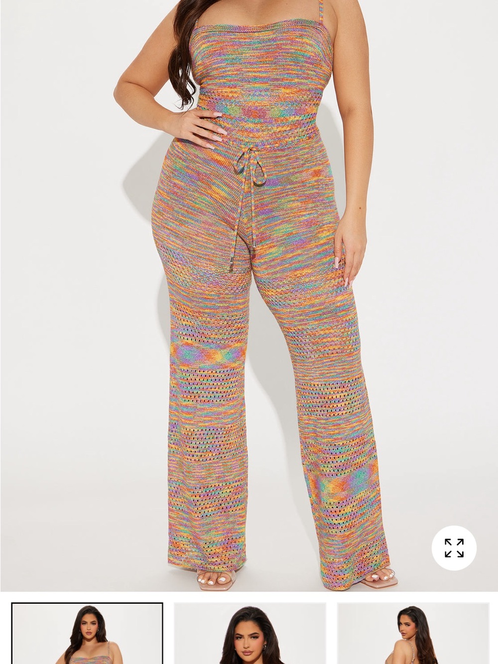 Fashion Nova Only Fun Crochet Jumpsuit - Multi
Color. Worn once. $25